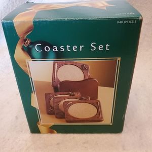 Dayton's Vintage Sports Coaster Set, 4 Coasters and Caddy